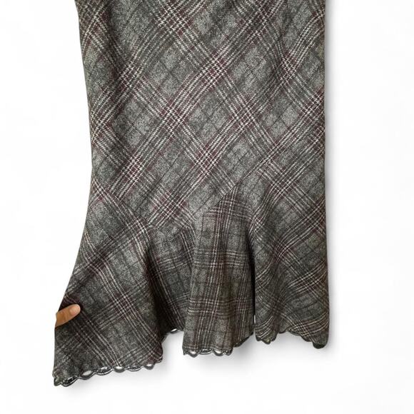 Express Wool Blend Plaid Flounce Skirt – Size 6 - Picture 5 of 7